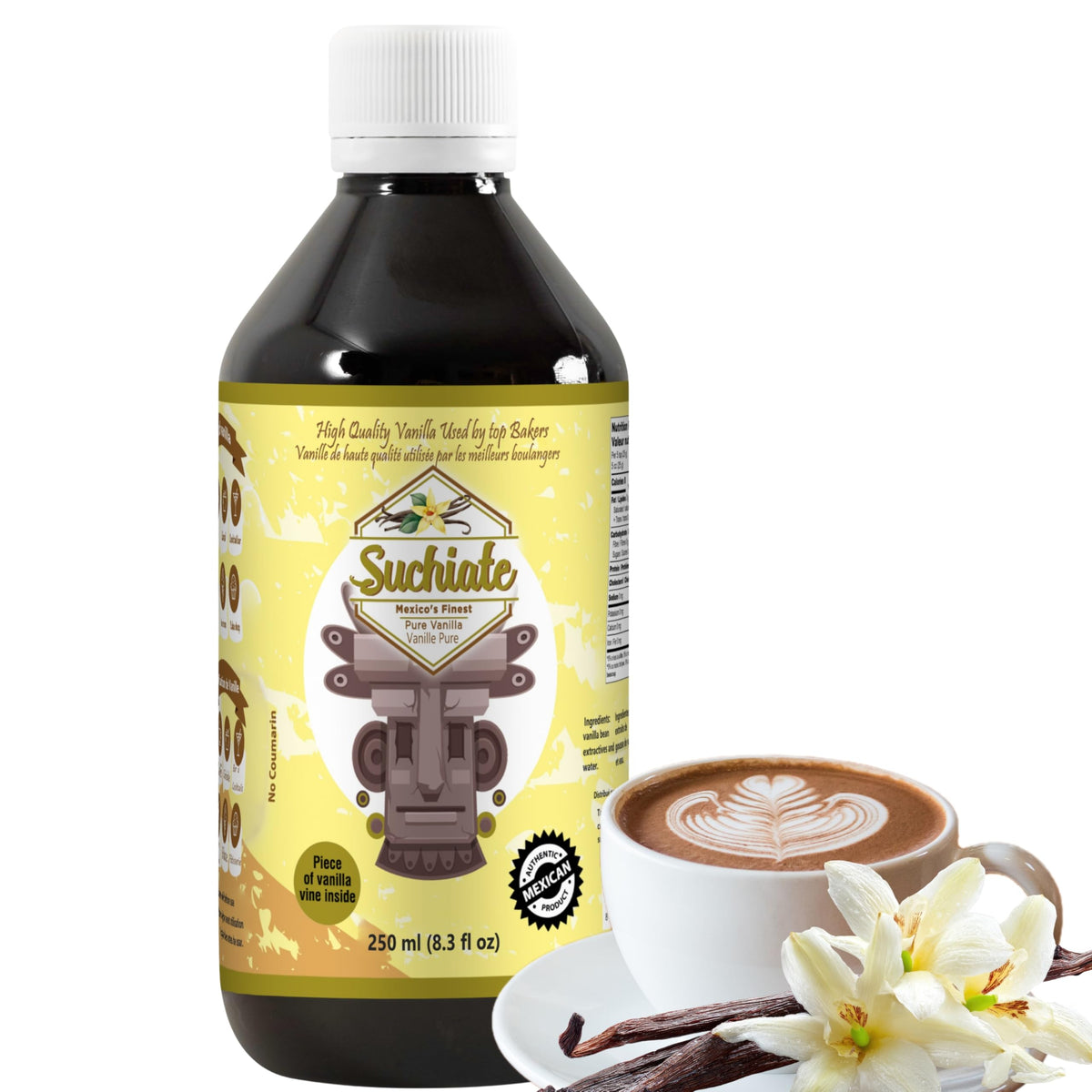 SUCHIATE MEXICO'S FINEST front label view showcasing authentic Mexican vanilla