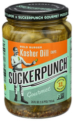 SUCKERPUNCH front jar view showing bold pickle flavor and convenient use