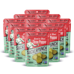 SUCKERPUNCH pouch front view showing branding and three-pepper flavor benefit