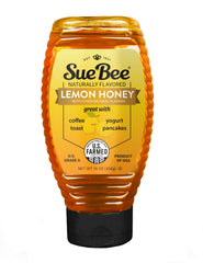 Sue Bee front label showing lemon honey and US Grade A quality