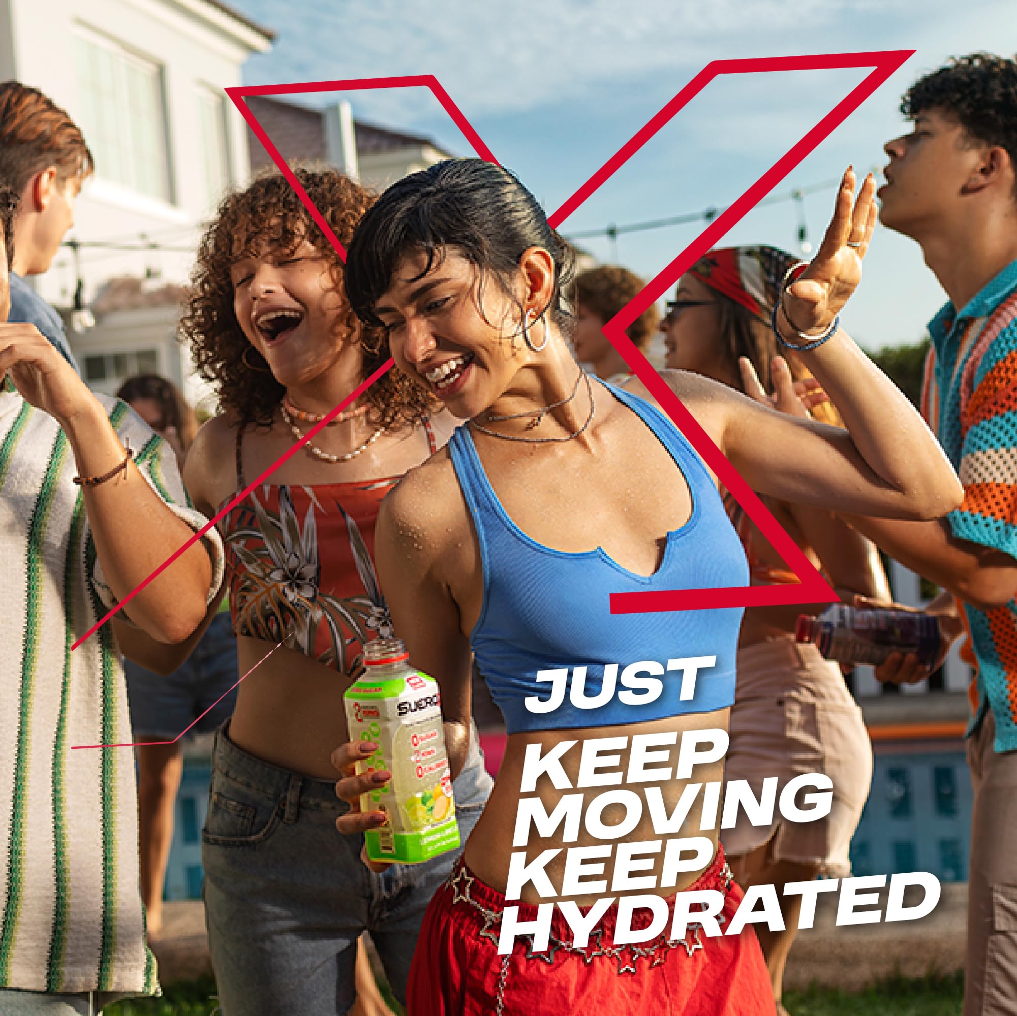 Twelve-pack box of SueroX bottles stacked, illustrating bulk supply for regular use