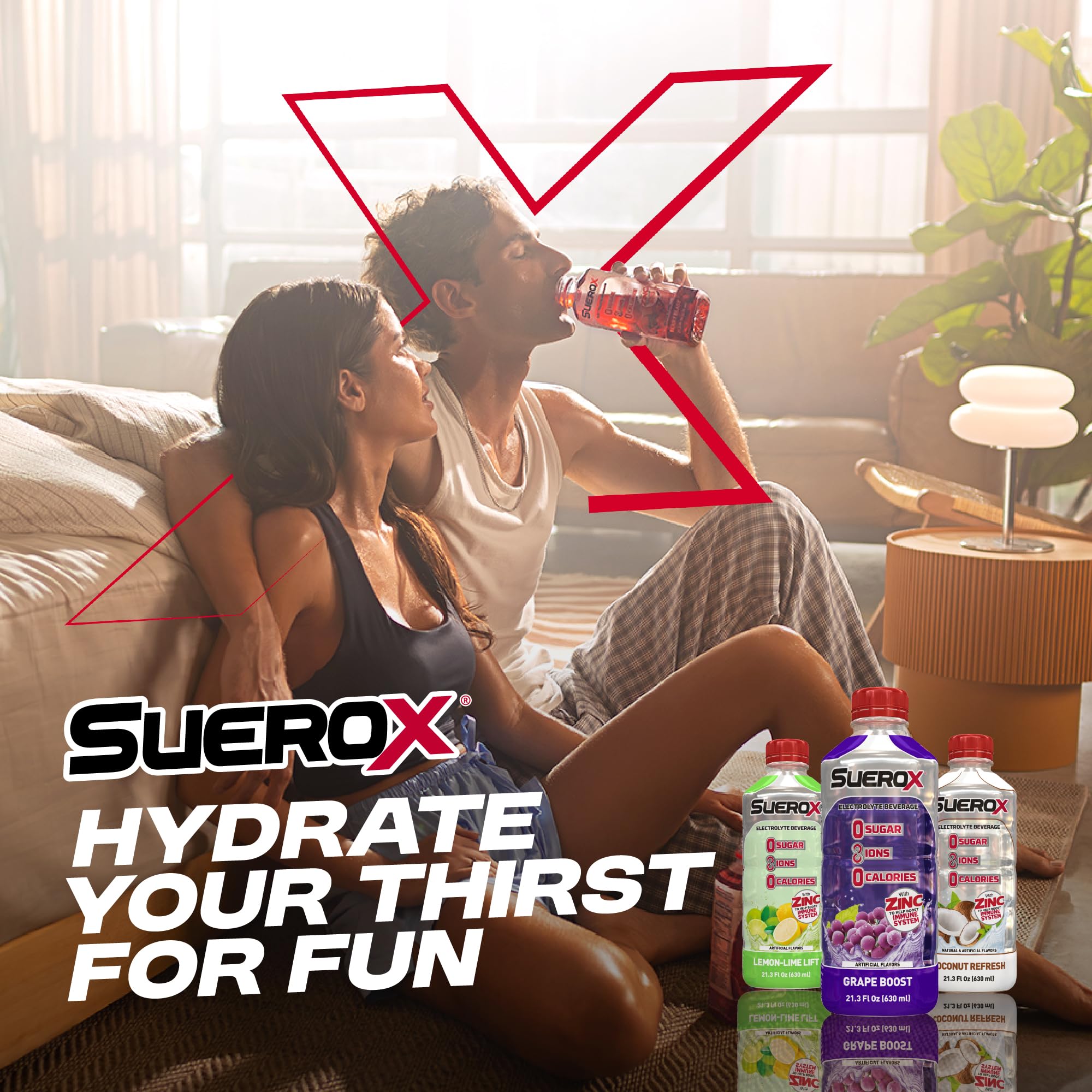 SueroX bottle in outdoor setting for on-the-go electrolyte replenishment