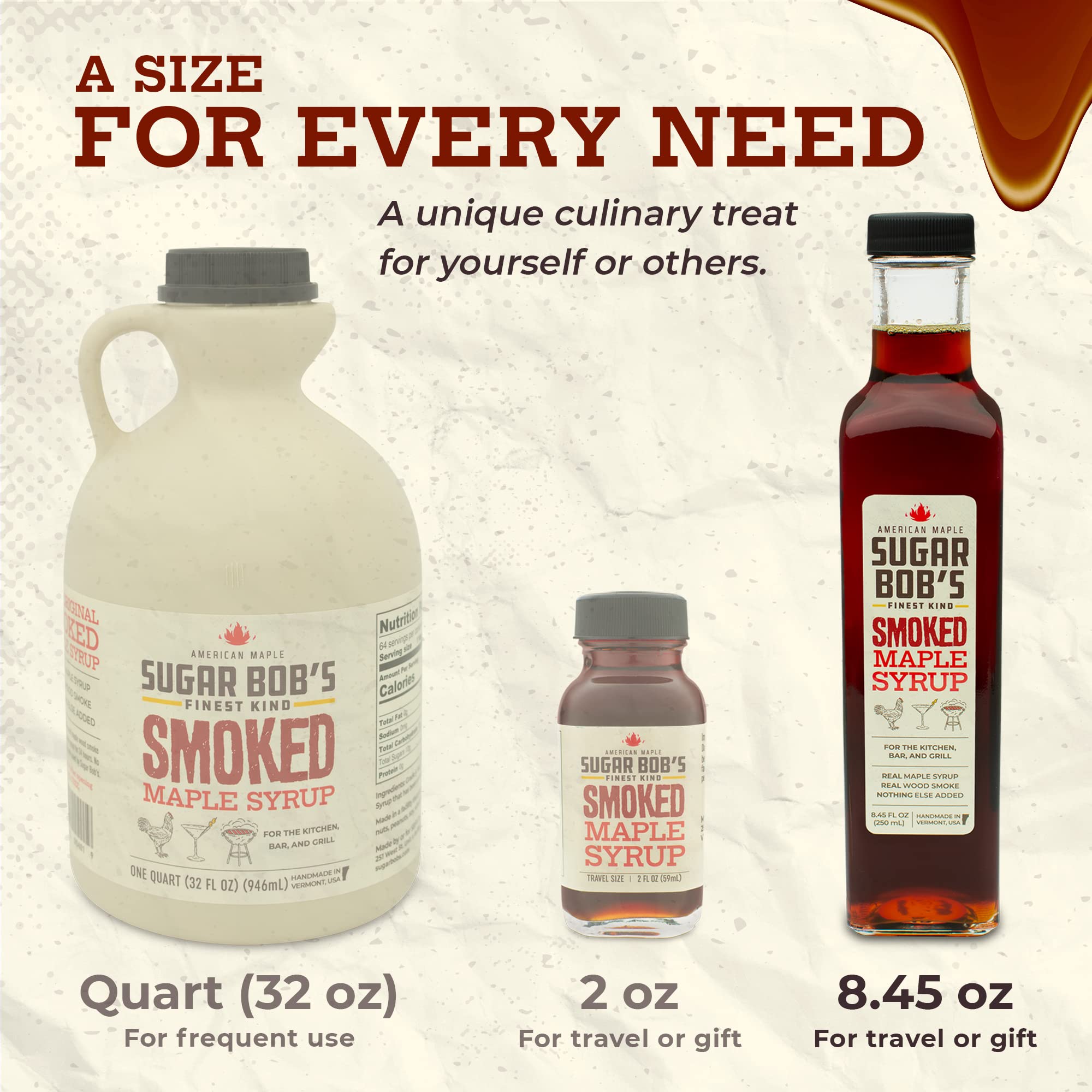 Sugar Bob's Finest Kind bottle beside ruler for size comparison and practical portioning