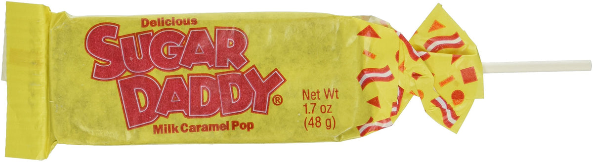 Sugar Daddy front packaging case of 24 showing classic box and lollipops for easy display