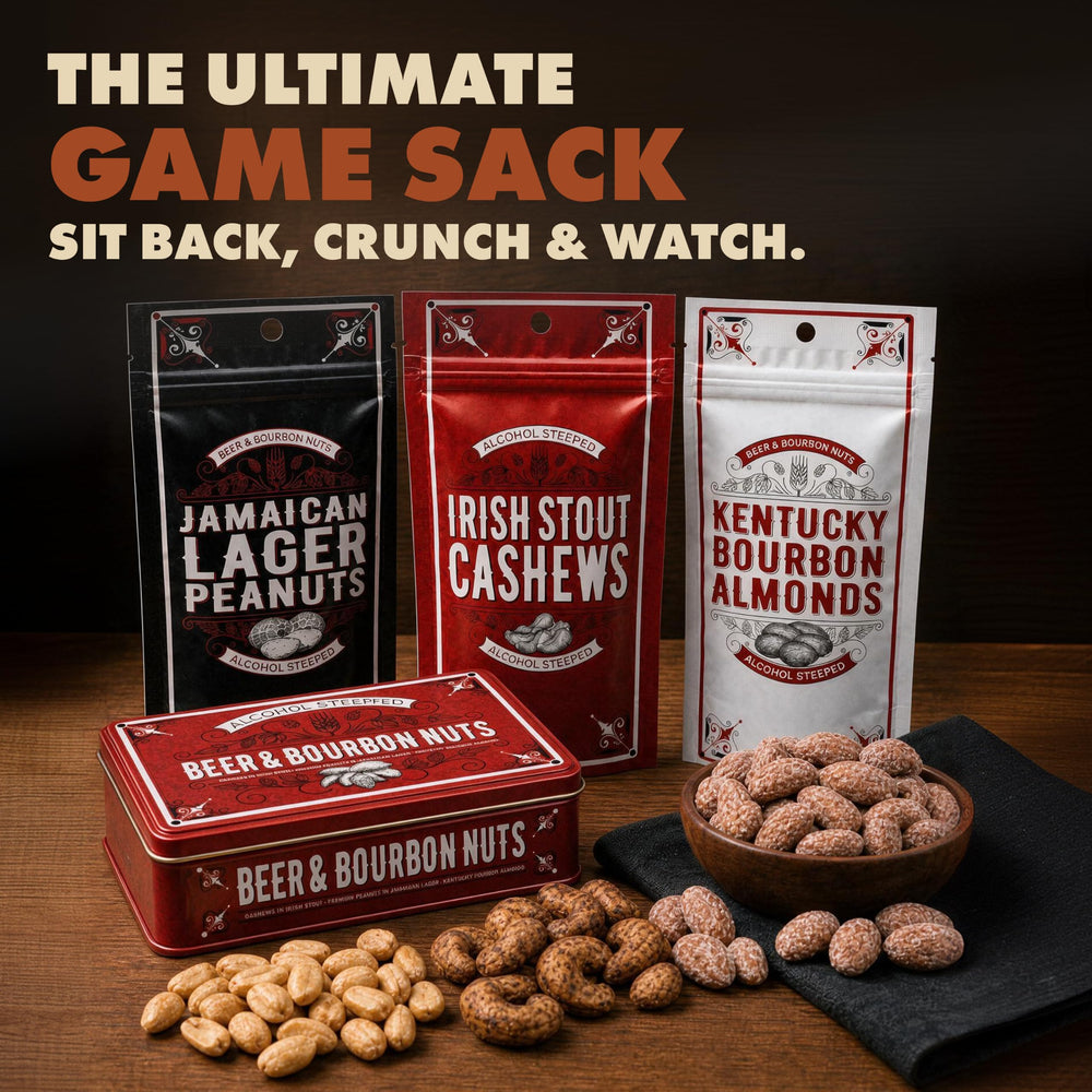 SUGAR PLUM Irish Stout cashews close-up highlighting crunchy texture and flavor