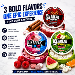Sugarloft Co. Ice Breakers Raspberry DUO close-up highlighting texture and cooling benefit