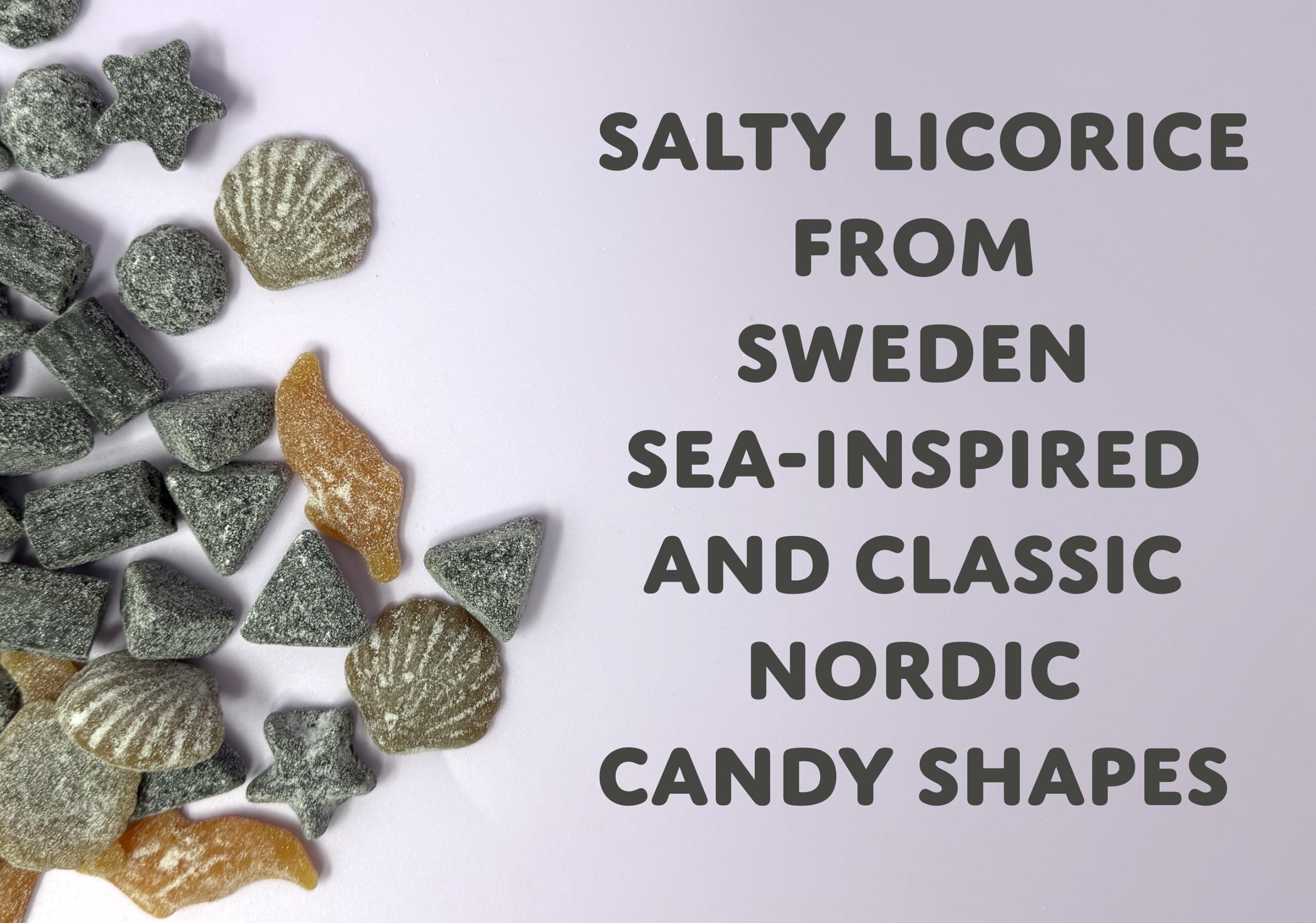 Sugarloo World close-up of chewy salmiak texture, reveals intense salty coating benefit