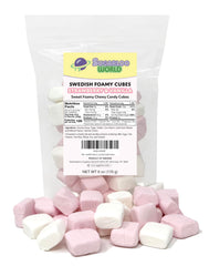 Sugarloo World front packaging showing strawberry vanilla candy and clear bag benefit
