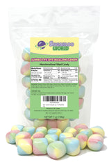 Sugarloo World front packaging of 7 oz resealable bag showcasing tie dye candy for easy storage