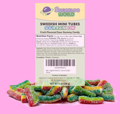 Sugarloo World candies arranged on party table adding colorful sour treats to gatherings