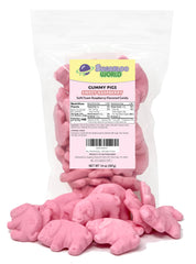 Sugarloo World front packaging showing 14 ounce pink pig gummies, joyful presentation