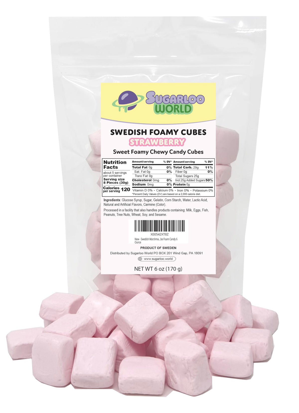 Sugarloo World front packaging showing 6 ounce bag and branding, appealing shelf presence