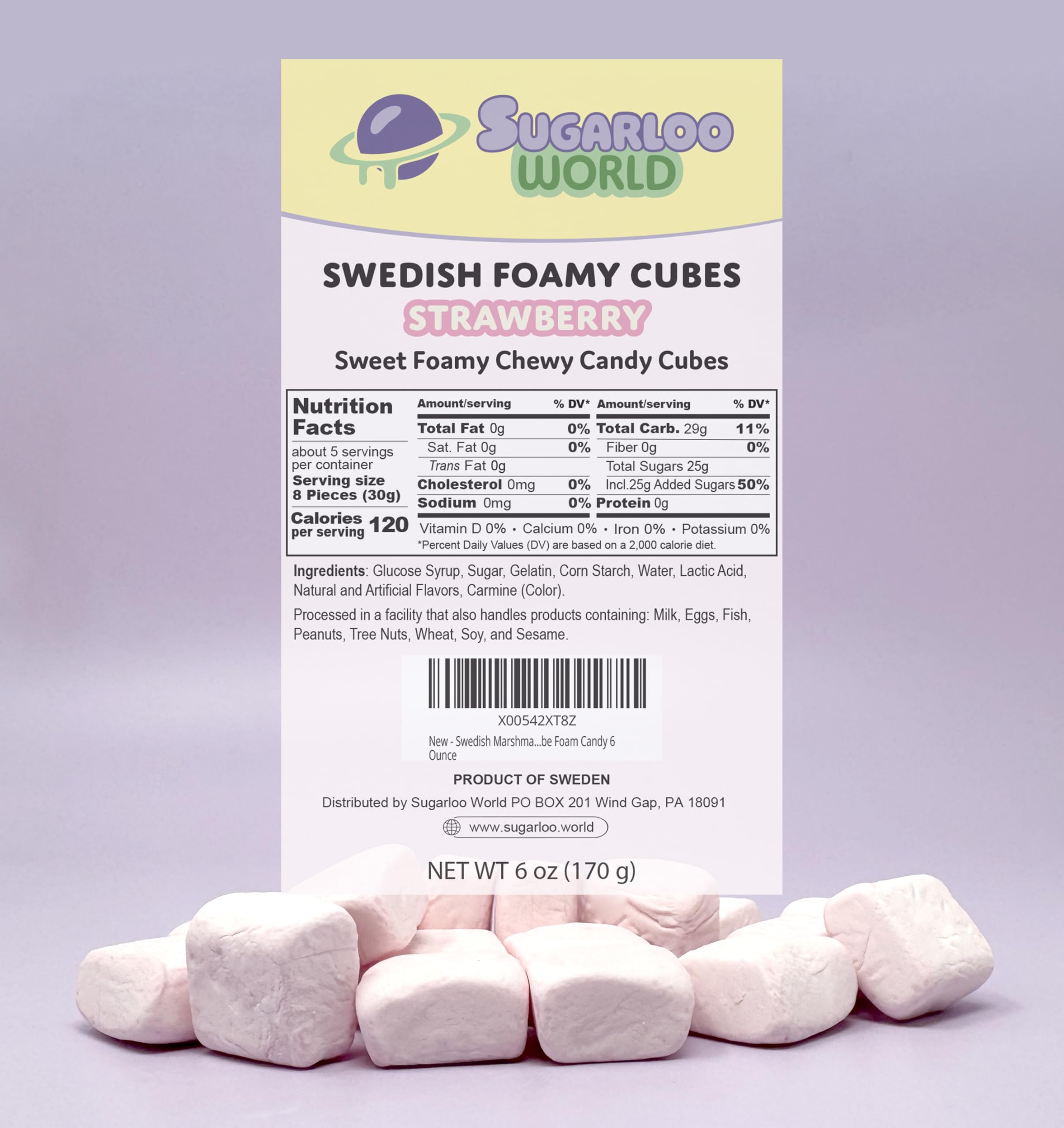 Sugarloo World cubes beside a ruler for size comparison, clear portioning guide