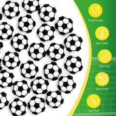 Sugarzy cupcake topped with a soccer ball topper for instant theme effect