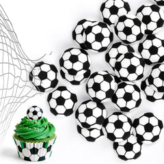 Sugarzy front packaging showing 32 soccer toppers and fresh pack benefit