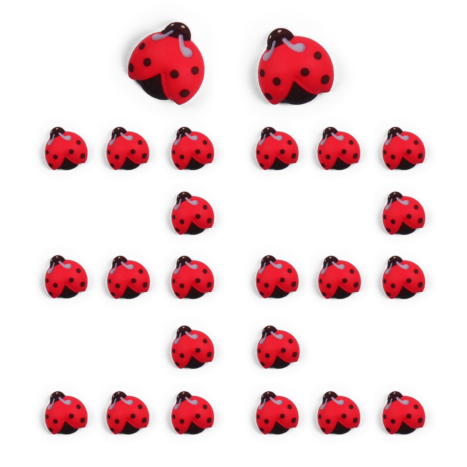 Sujoygar ladybug front packaging showing 32 edible toppers and sealed box for easy storage