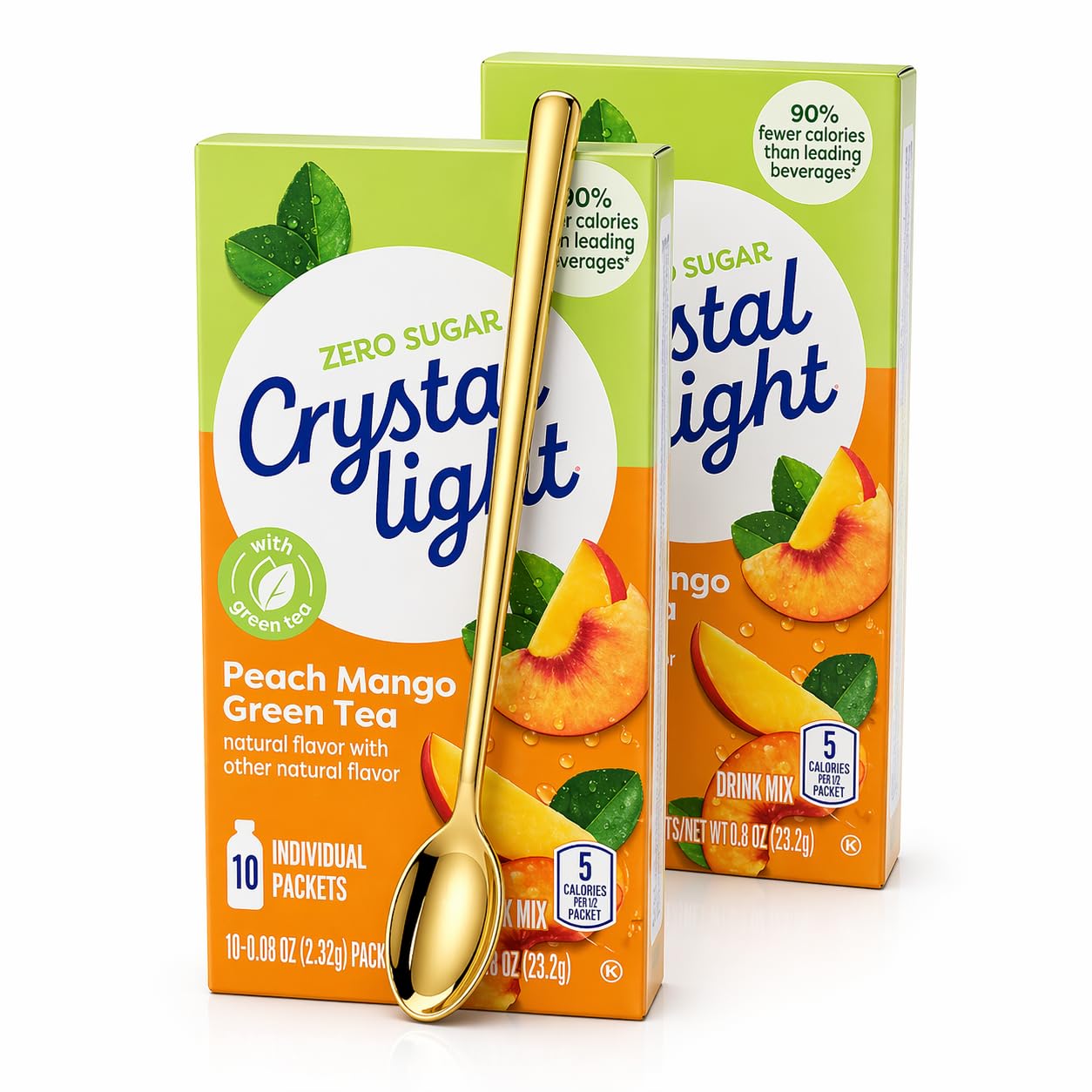 Sukkar Pasha Crystal Light front packaging with included golden stirring spoon