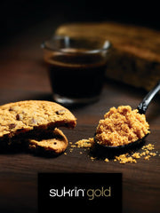 Sukrin Gold close-up granules highlighting brown sugar texture benefit