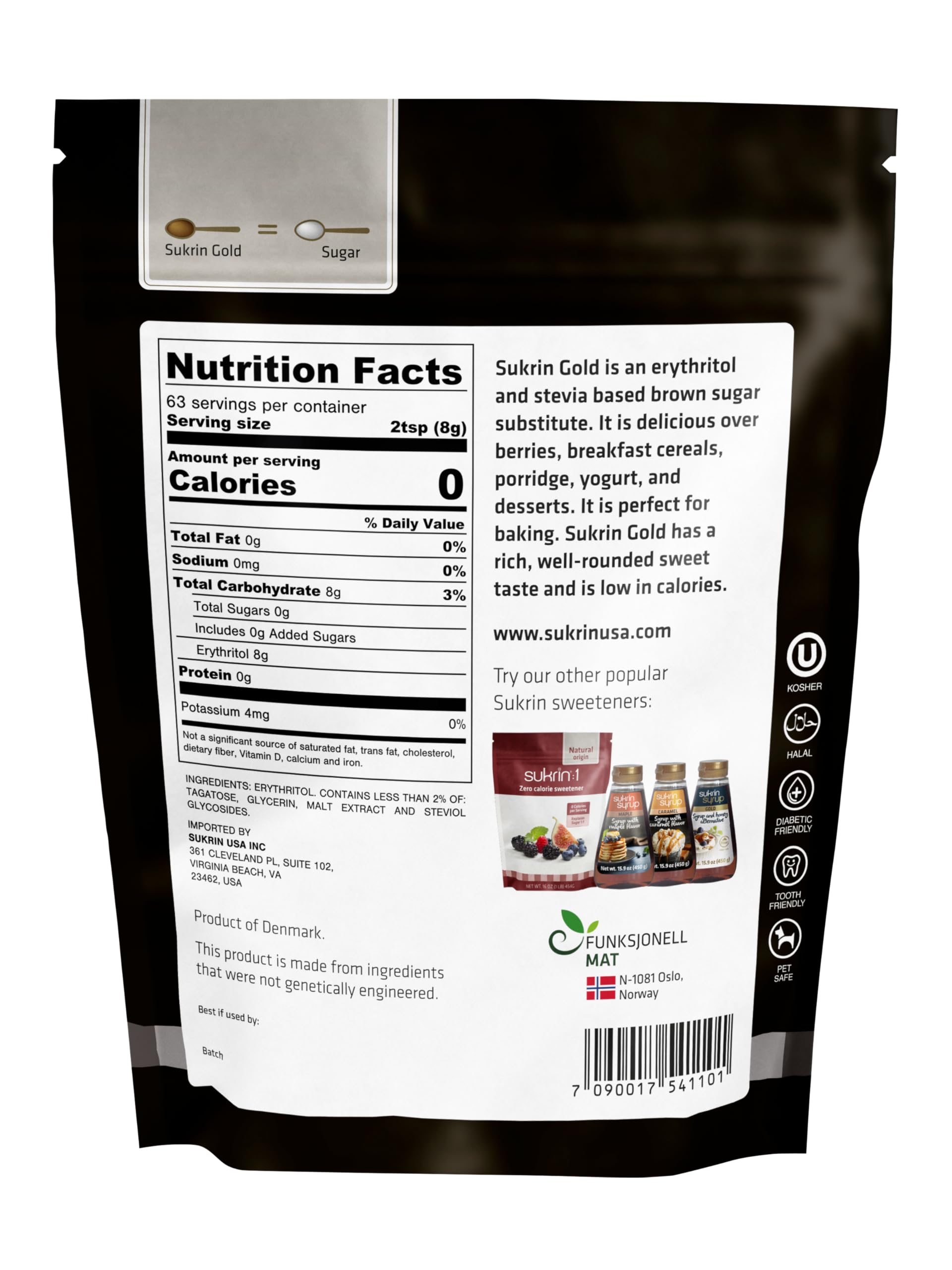 Sukrin Gold stirred into coffee and tea providing caramel flavor boost