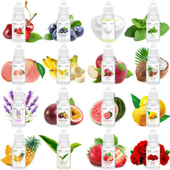 SUKVTDY front packaging showing the 16-flavor bottle set and clear labeling for quick selection