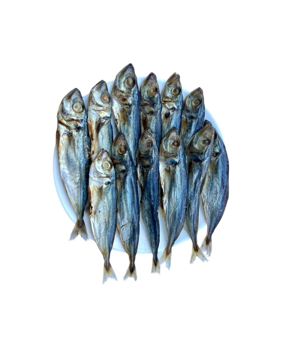 Sun dried seafoods front packaging showing wild-caught 200g vacuum pack benefits freshness