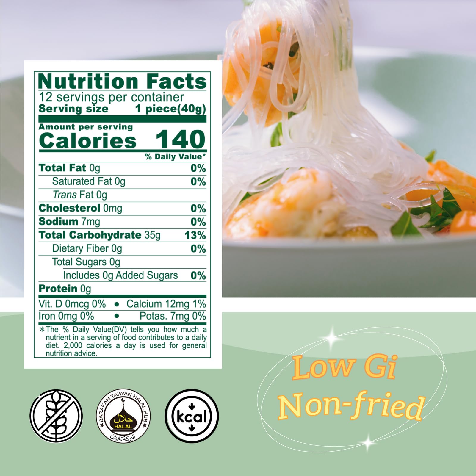 Sun Right close-up noodle texture highlighting silky glass noodle quality