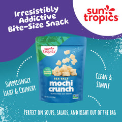 Sun Tropics opened bag close-up highlighting crisp texture and portability benefit