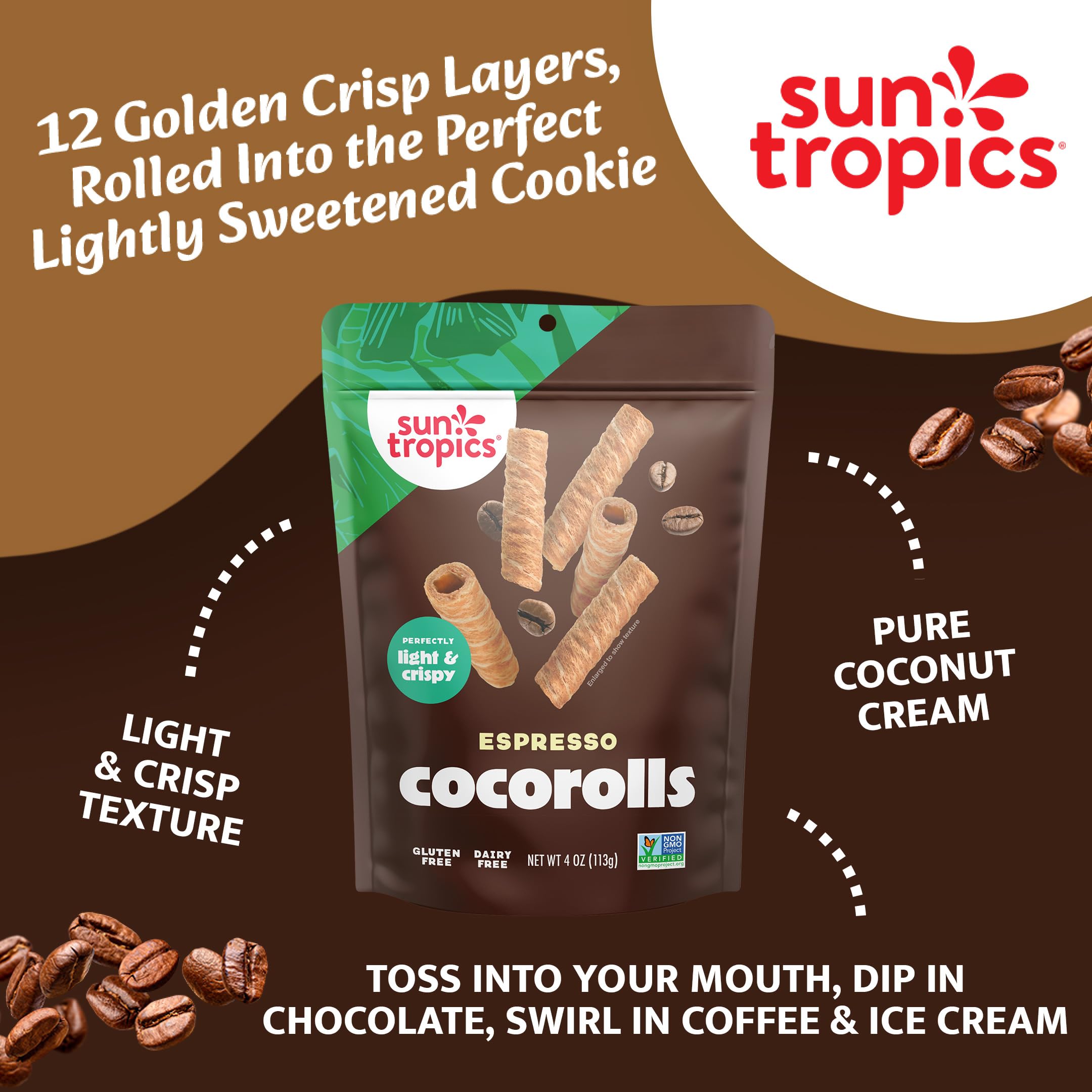 Sun Tropics close-up of twelve golden layers highlighting crisp texture