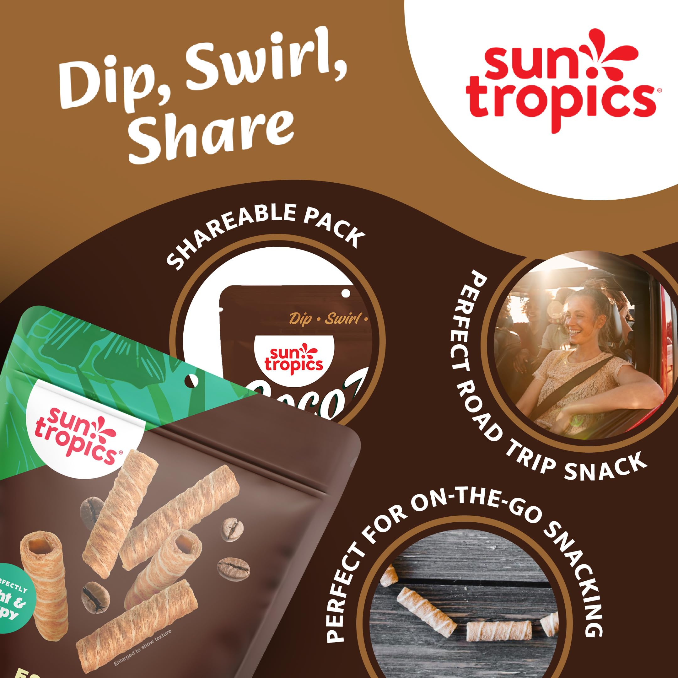 Sun Tropics crumbled CocoRolls on yogurt adding crunchy contrast