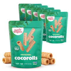 Sun Tropics CocoRolls front packaging showing product and pack information for convenience