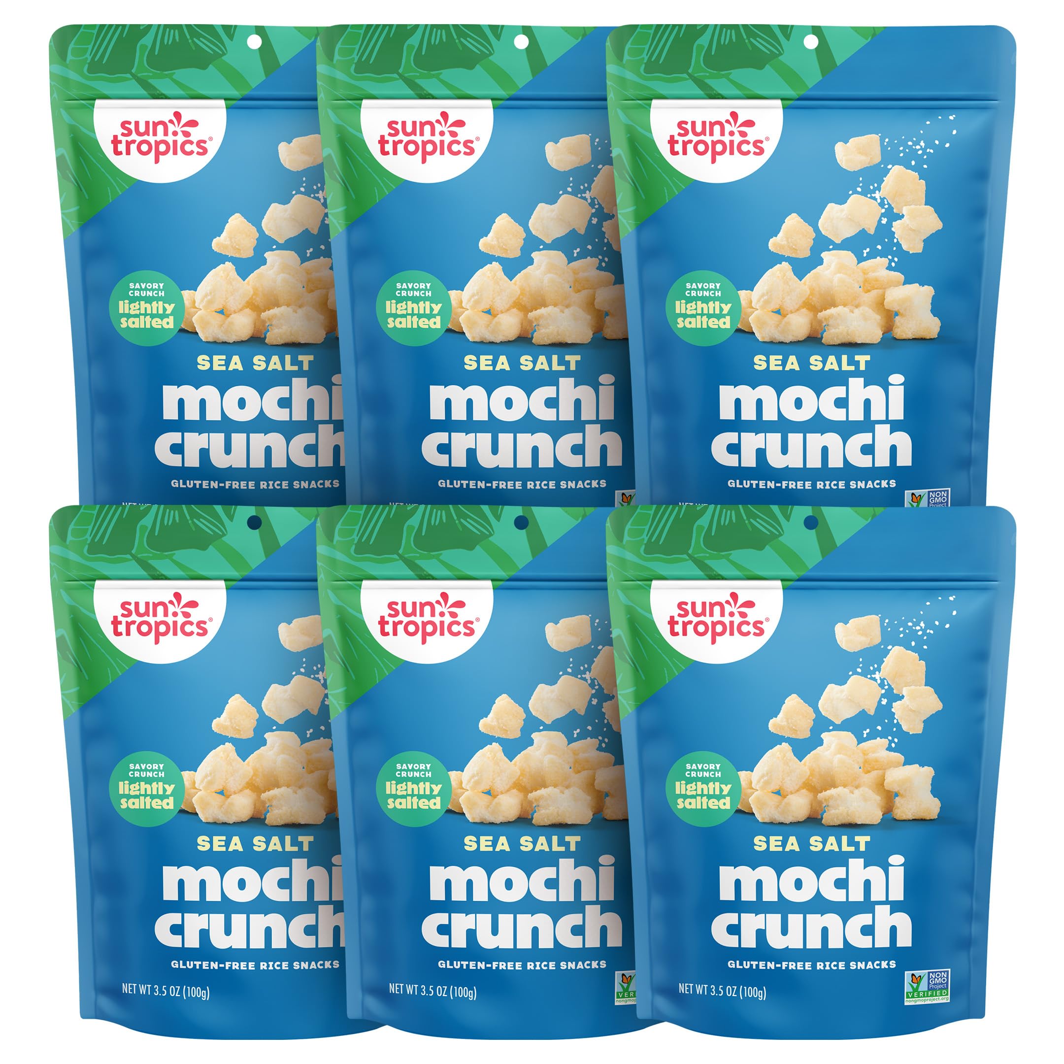 Sun Tropics front packaging shows resealable bag and sea salt flavor benefit