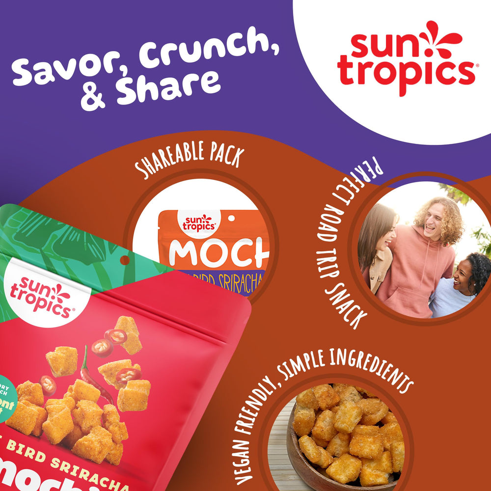 Sun Tropics ingredients label close-up highlighting gluten-free and no MSG