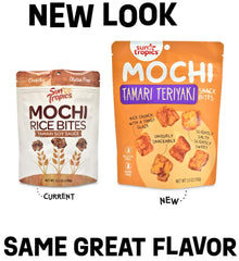 Sun Tropics open bag with bites spilling onto plate illustrating ready-to-eat serving and portable snacking benefit