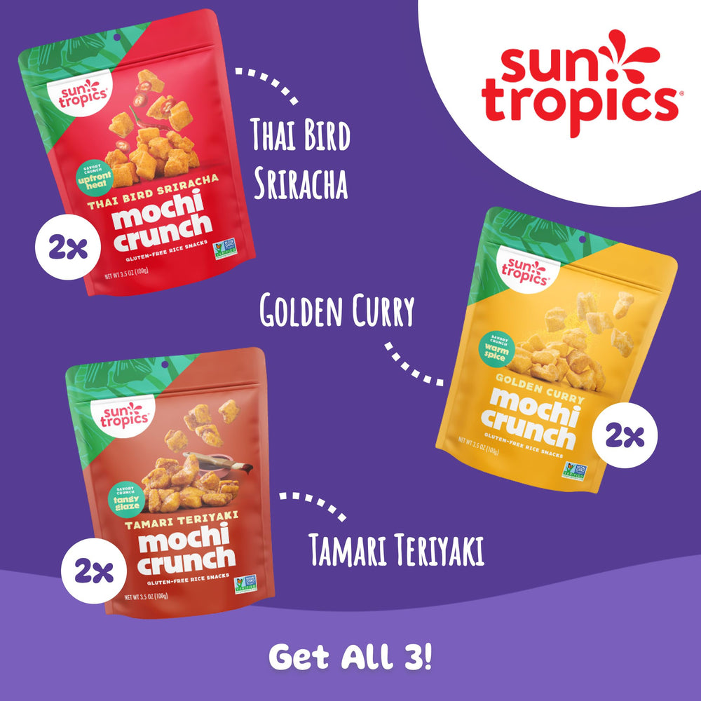Sun Tropics pantry stacked bags illustrating compact storage and grab-and-go convenience