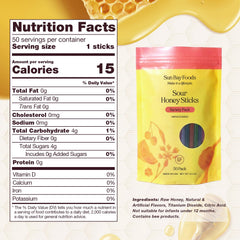 Sunbay Foods close-up of honey stick tip showing smooth honey texture