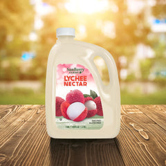 Sunberry Farms lychee nectar served over ice highlights refreshing taste