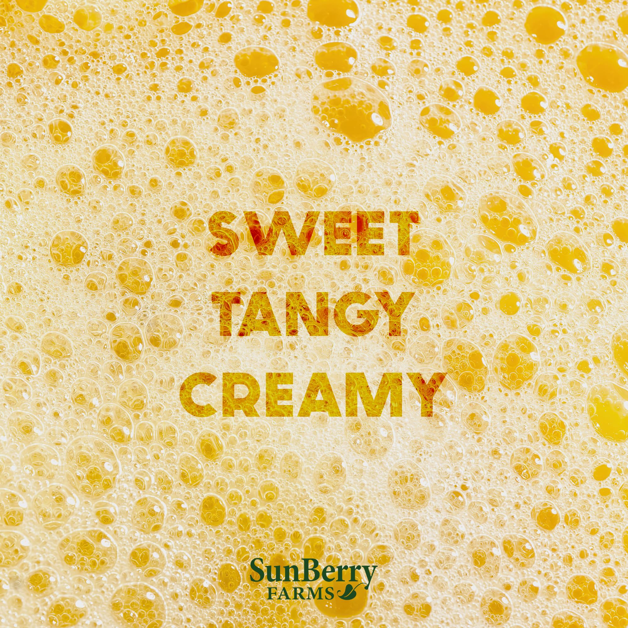 Sunberry Farms closeup of liquid texture showing rich guava-orange color
