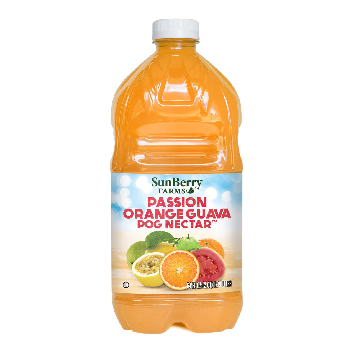 Sunberry Farms front label showing POG nectar and product benefits