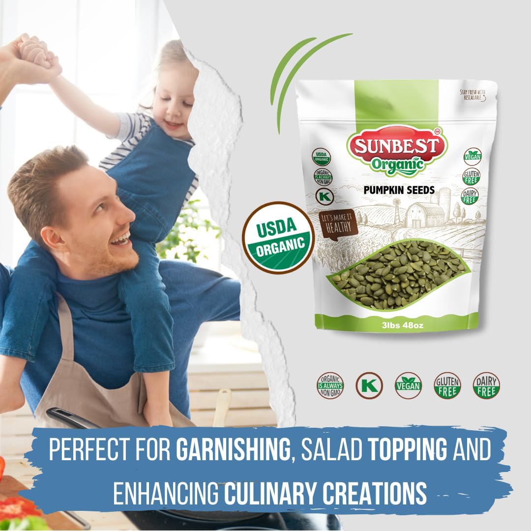 Sunbest Natural product label showing USDA Organic and non-GMO certifications, assures quality