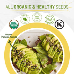 Sunbest Natural close-up of raw pumpkin seed texture, highlights freshness and crunch