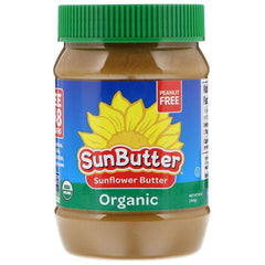 SunButter front packaging jar showing label and organic certification, convenient pantry staple
