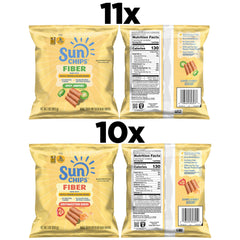SunChips opened bag close-up showing whole grain texture and crunch