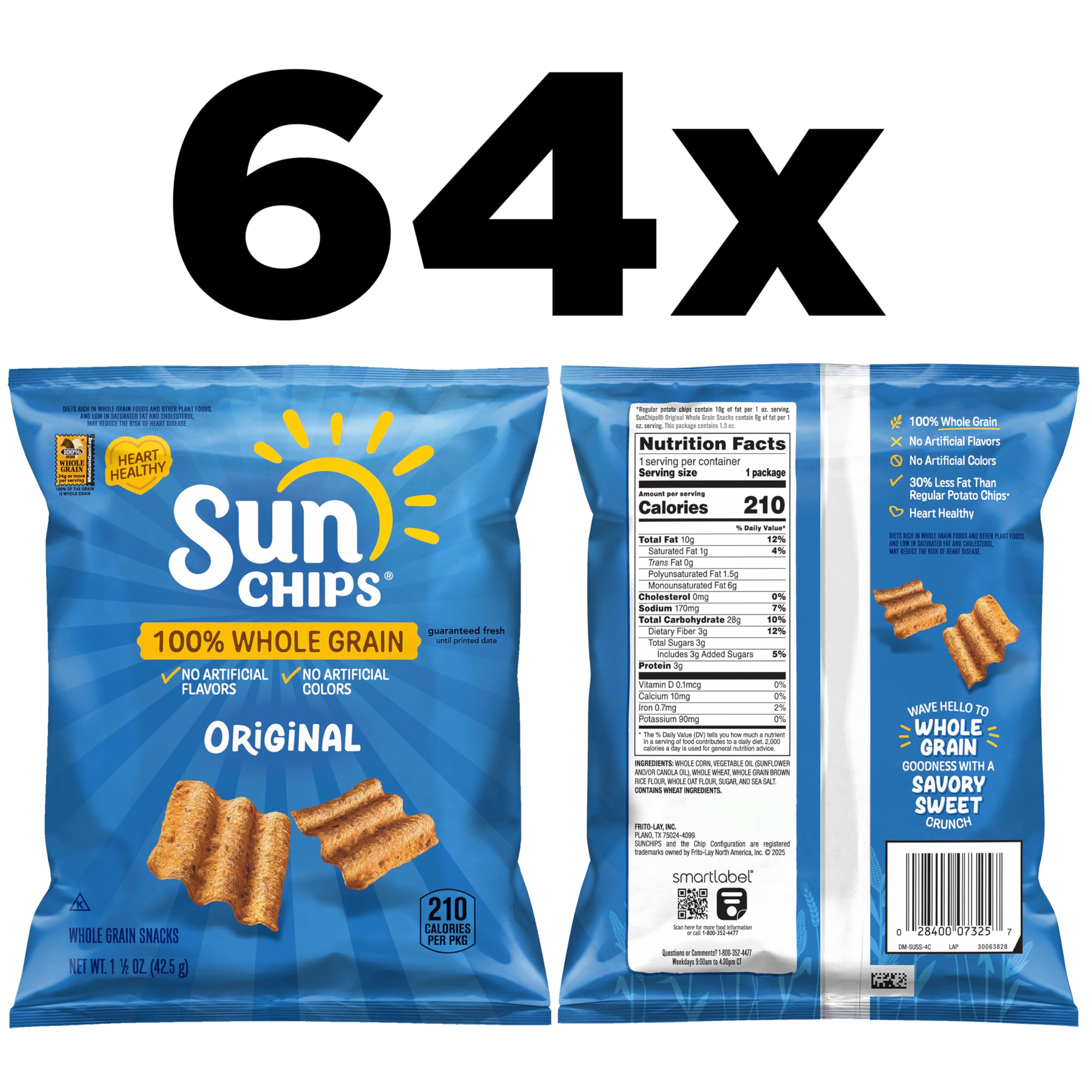 SunChips single-serve bag closeup highlighting brand and grab-and-go ease