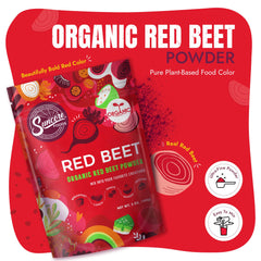 Close-up texture of Suncore Foods beet powder showing fine grind for smooth blending