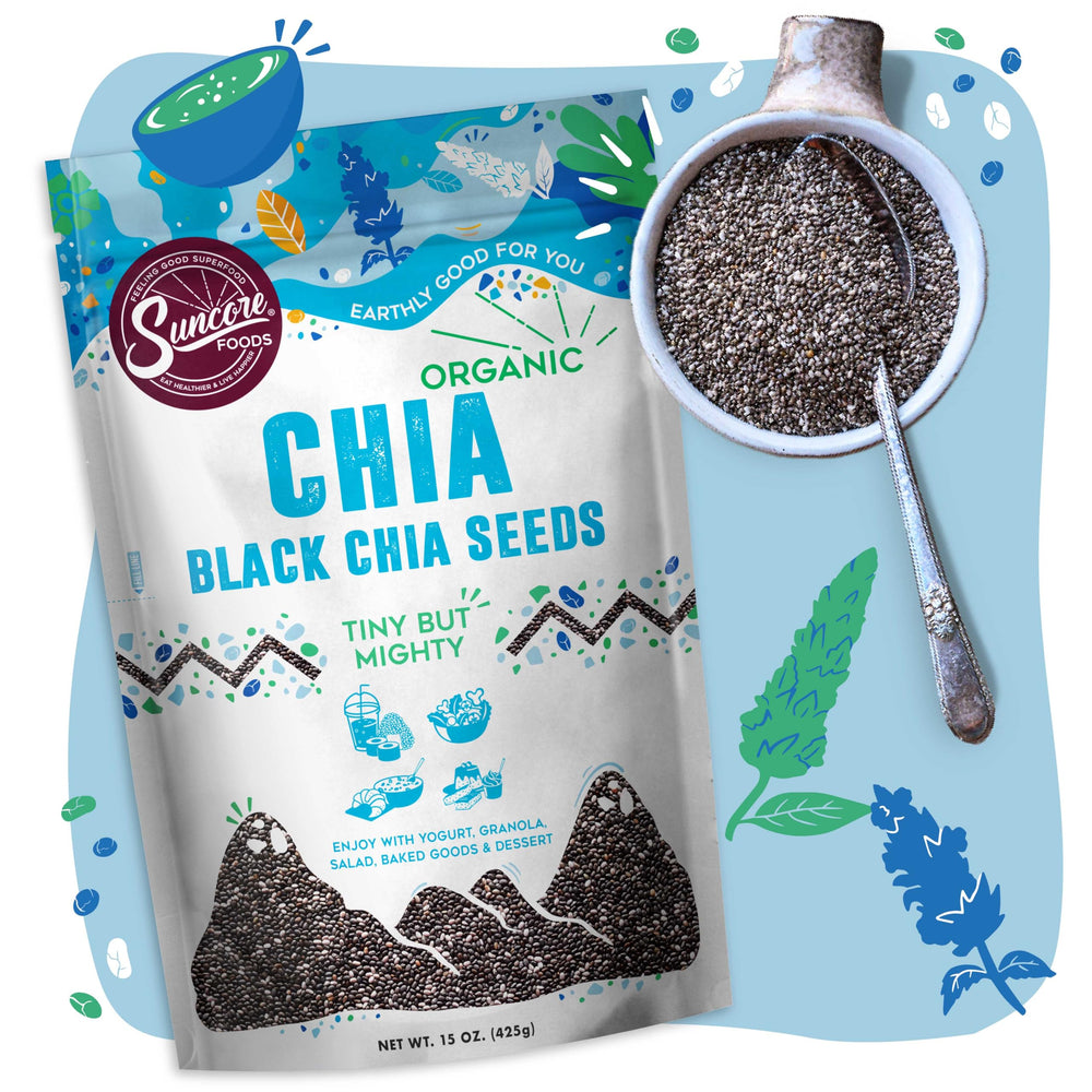 Suncore Foods chia pudding in bowl demonstrating thickening use