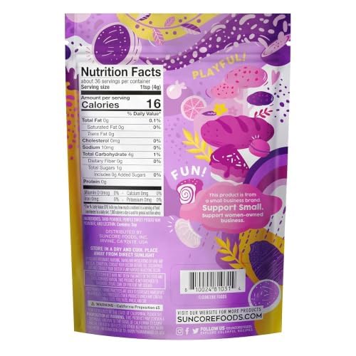 Suncore Foods loose lilac taro powder heap demonstrating vibrant natural color