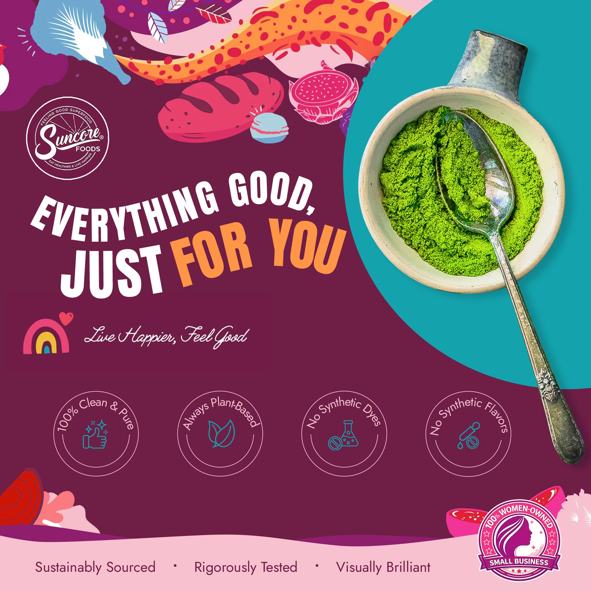 Suncore Foods pandan mixed into rice dish illustrating savory use and visual impact