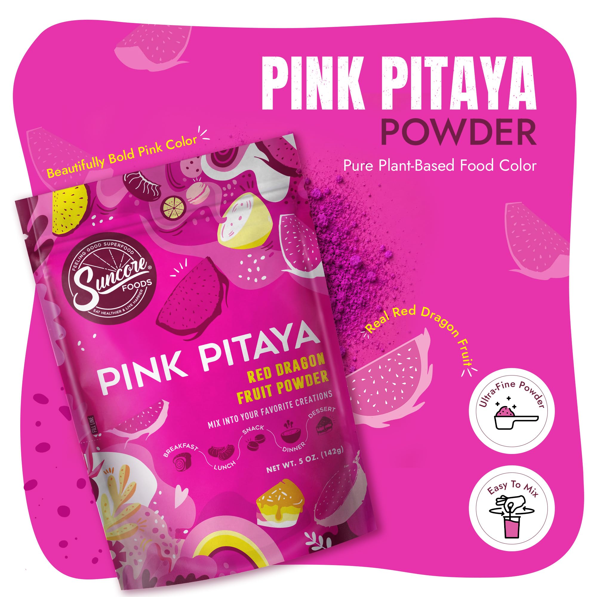 Suncore Foods pitaya measured on spoon illustrating portion control benefit