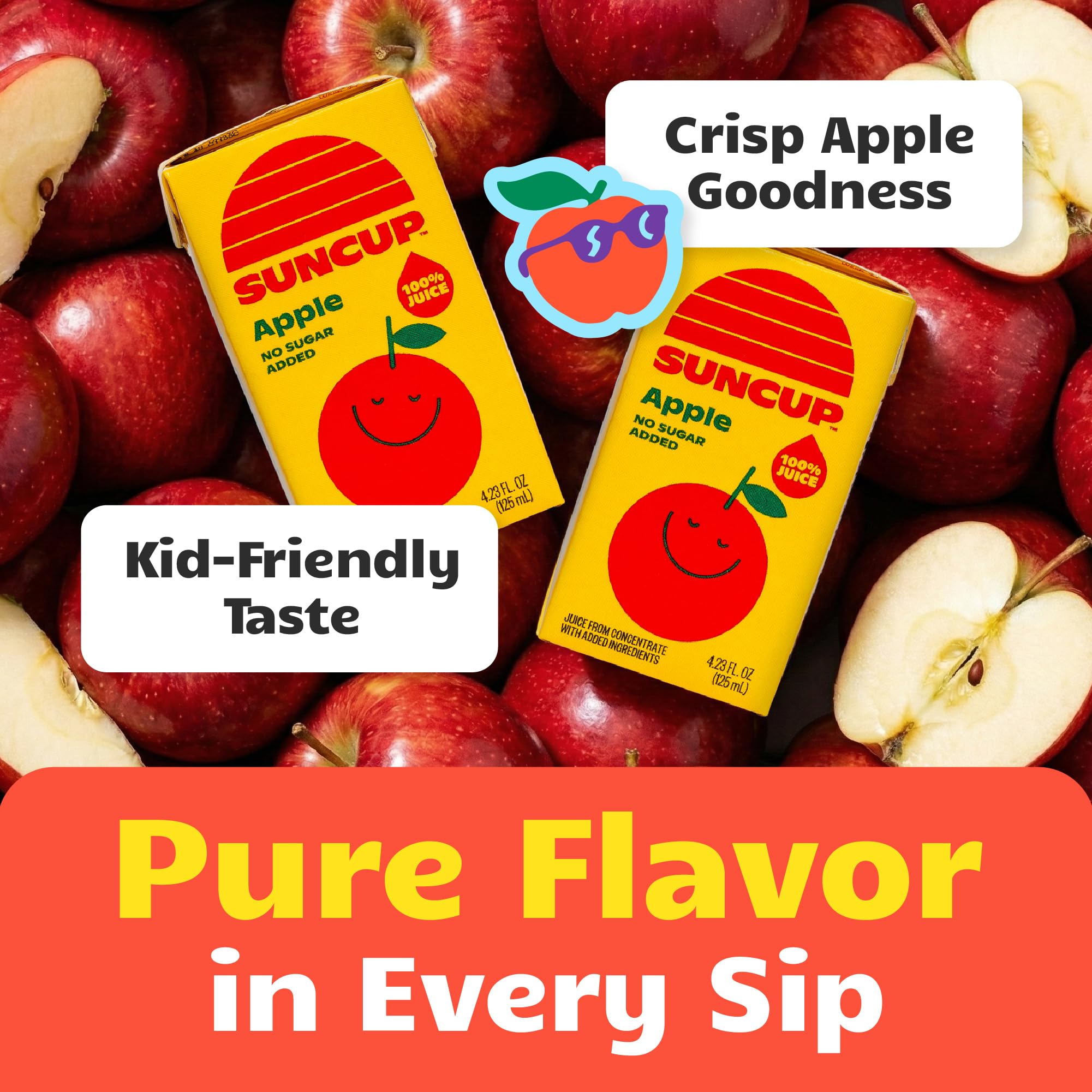 Suncup juice box tucked inside a child's lunchbox offering portable nutrition