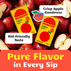 Suncup juice box tucked inside a child's lunchbox offering portable nutrition